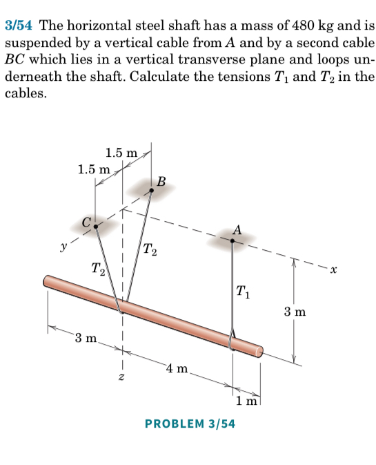 3 / 5 4 The horizontal steel shaft has a mass of