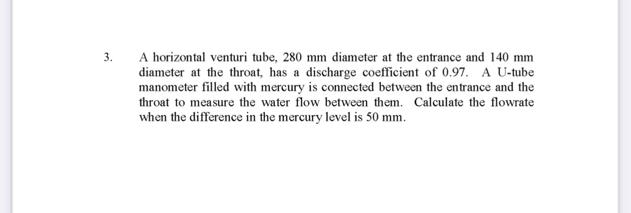 A horizontal venturi tube, 2 8 0 m m diameter at