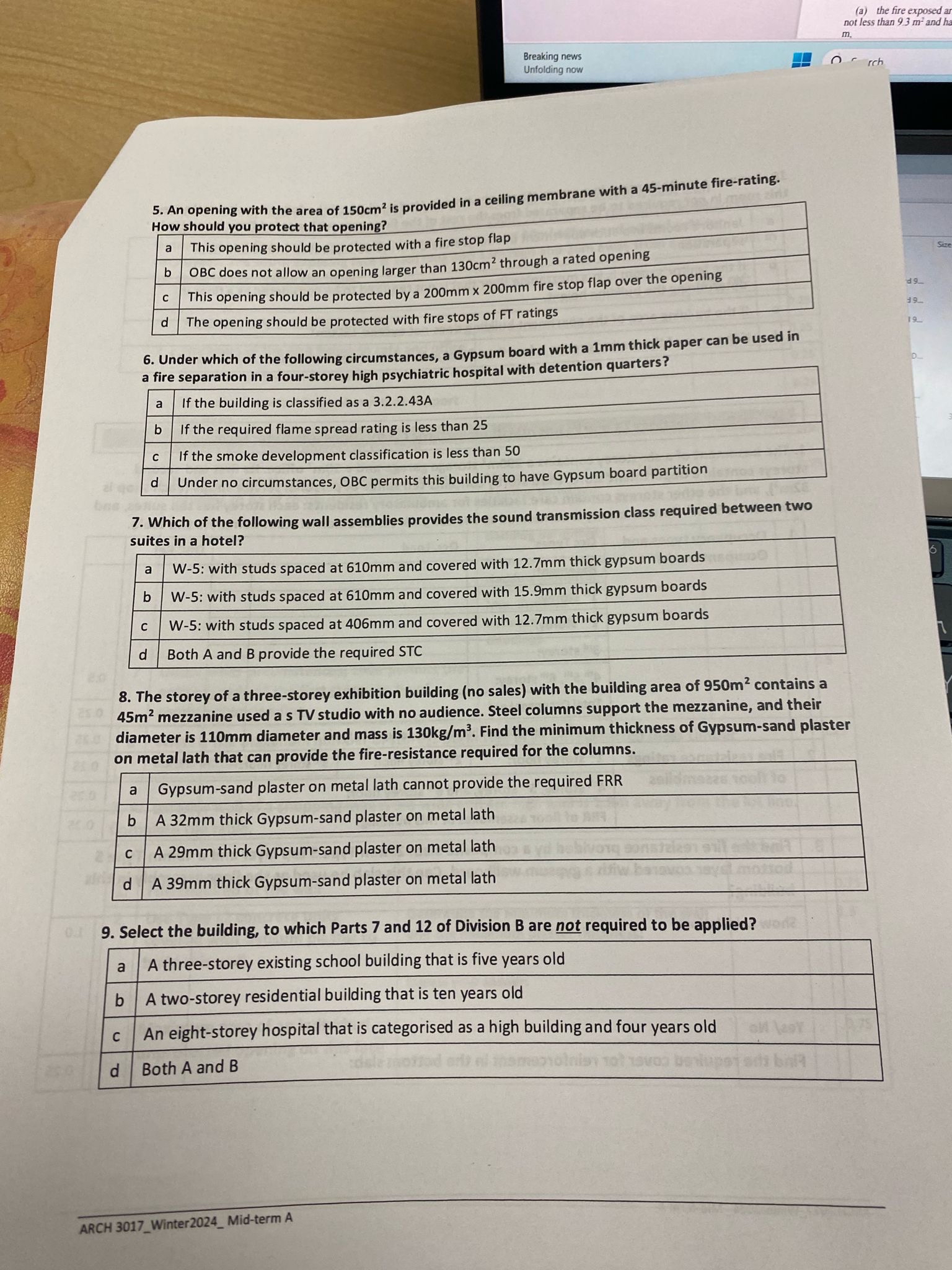 An opening with the area of 1 5 0 c m 2 is