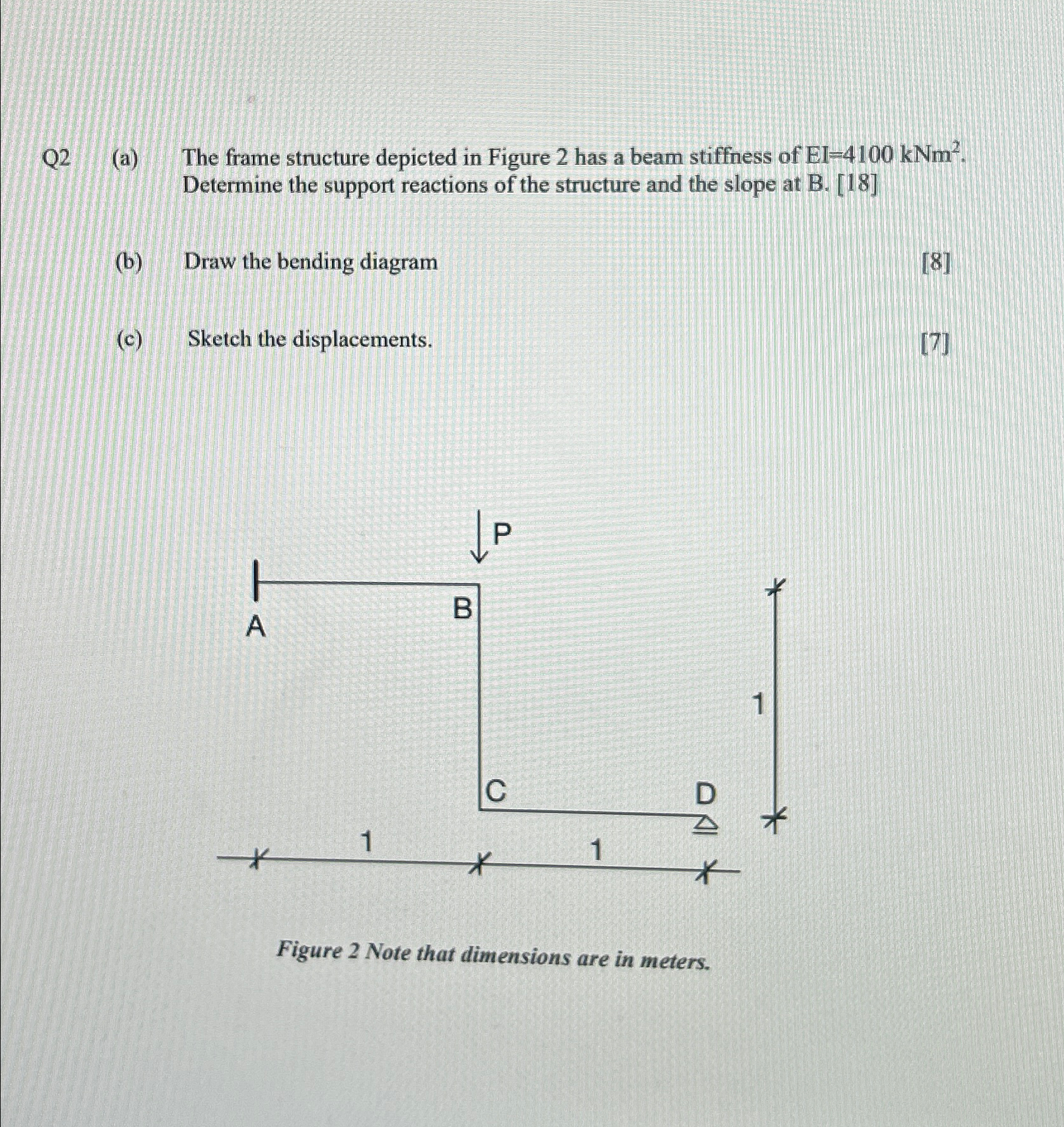 Q 2 ( a ) The frame structure depicted in Figure