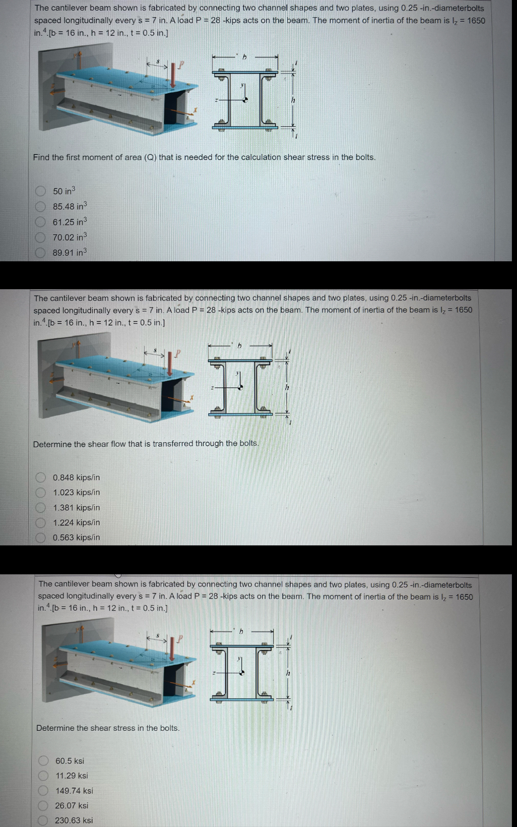The cantilever beam shown is fabricated by