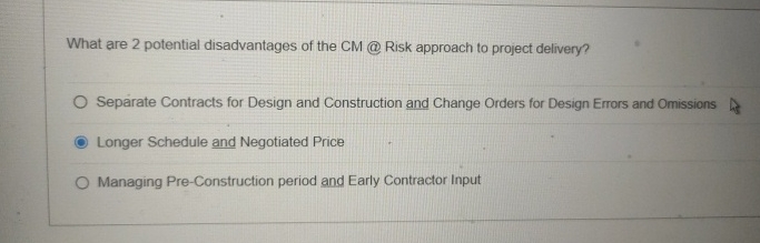 What are 2 potential disadvantages of the CM @