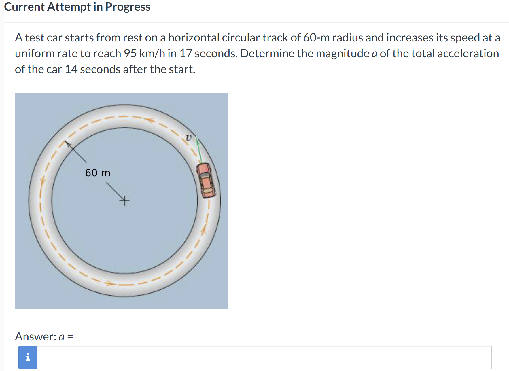 Current Attempt in Progress A test car starts