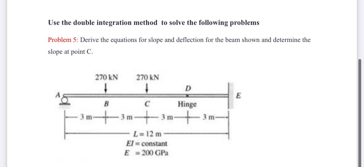Use the double integration method to solve the