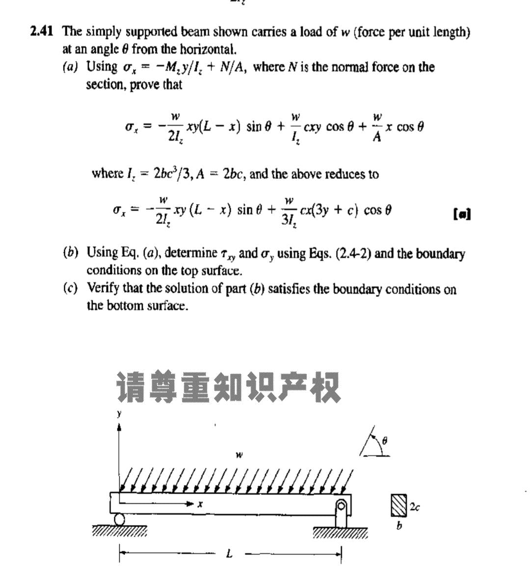2 . 4 1 The simply supported beam shown carries a
