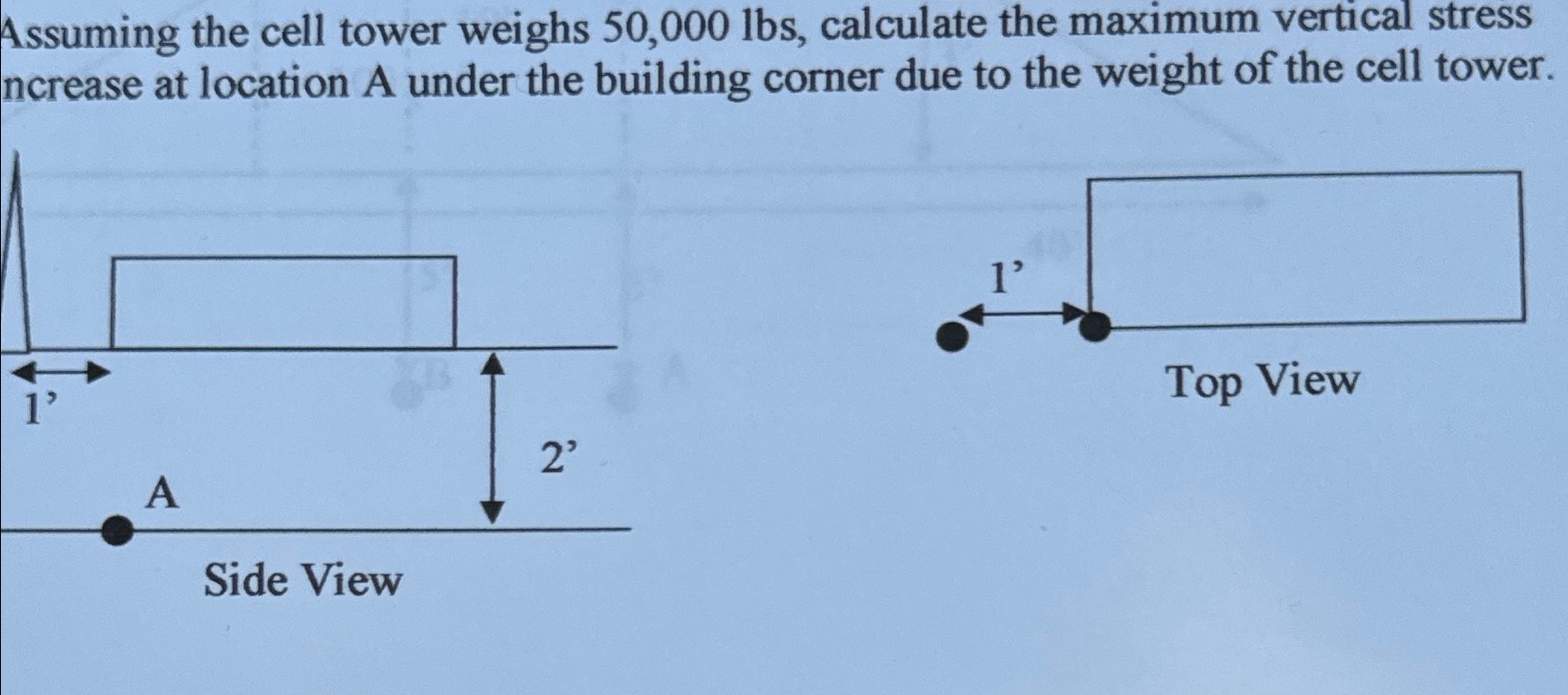 Assuming the cell tower weighs 5 0 , 0 0 0 l b s