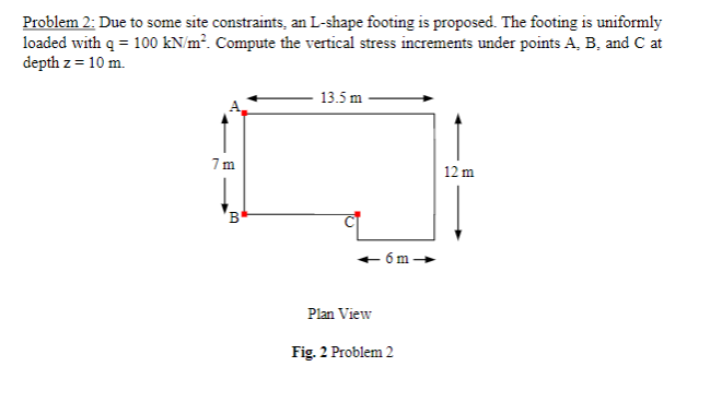 Problem 2 : Due to some site constraints, an L -