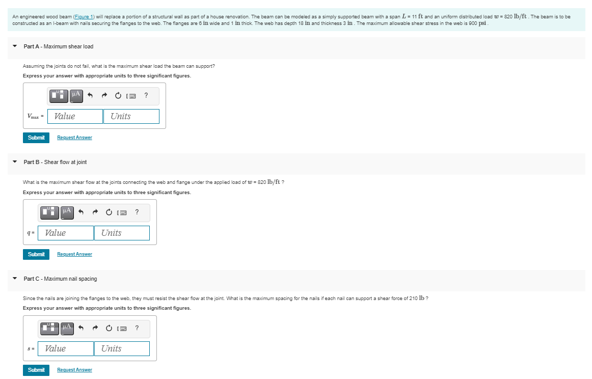 Part A - Maximum shear load Assuming the joints