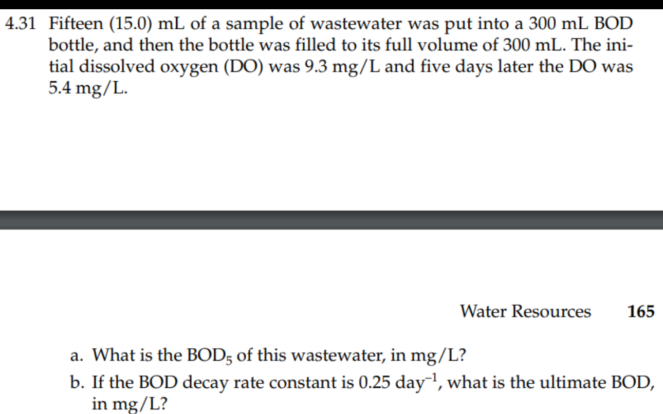 4 . 3 1 Fifteen ( 1 5 . 0 ) m L of a sample of