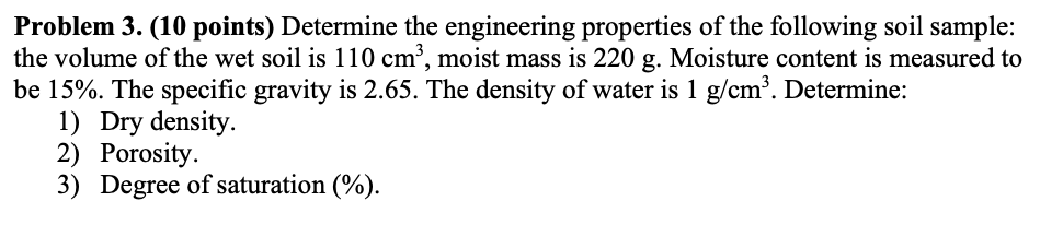 Problem 3 . ( 1 0 points ) Determine the