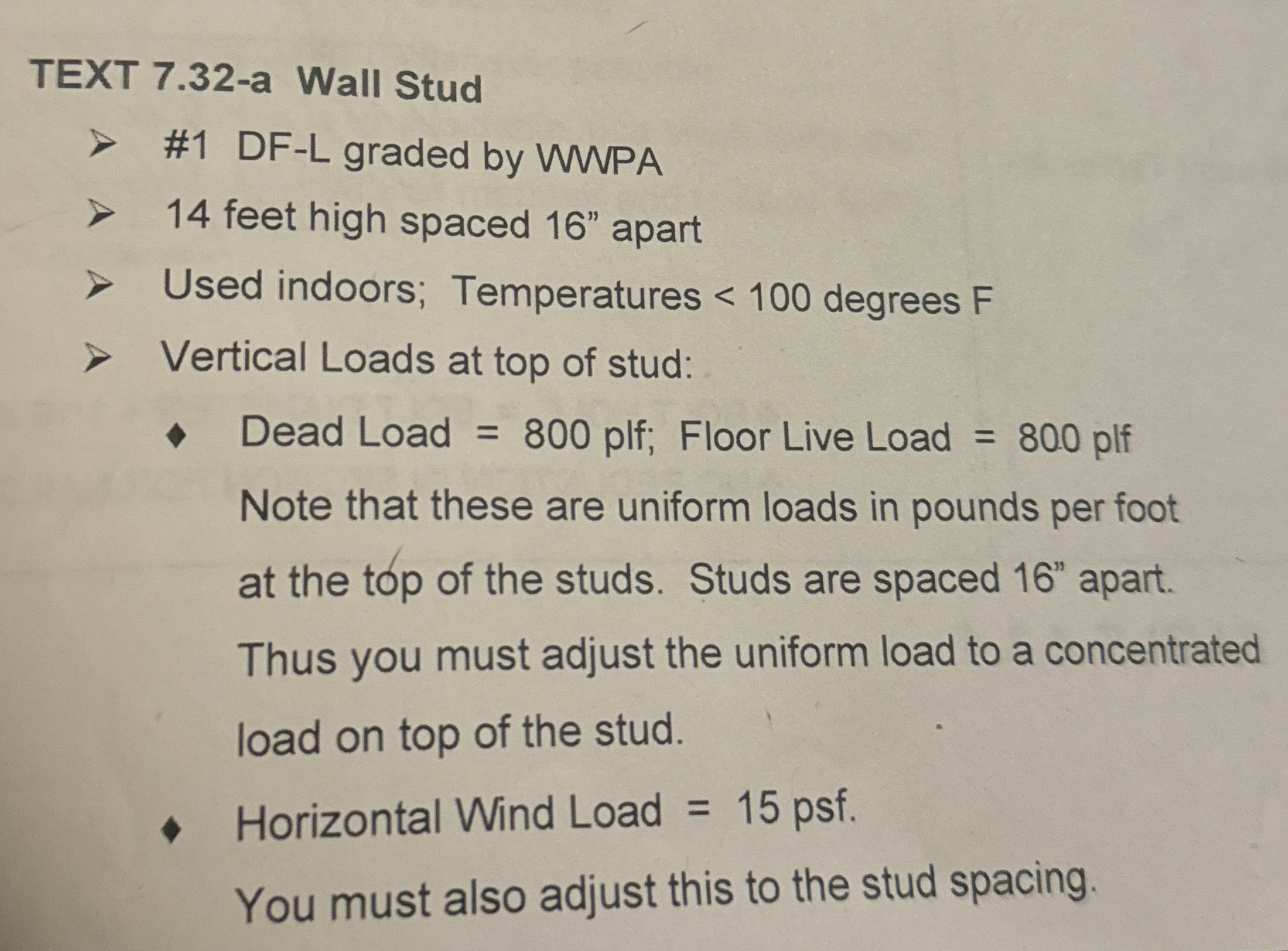 TEXT 7 . 3 2 - a Wall Stud # 1 DF - L graded by