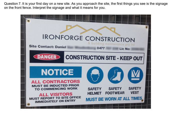 It is your first day on a new site. As you