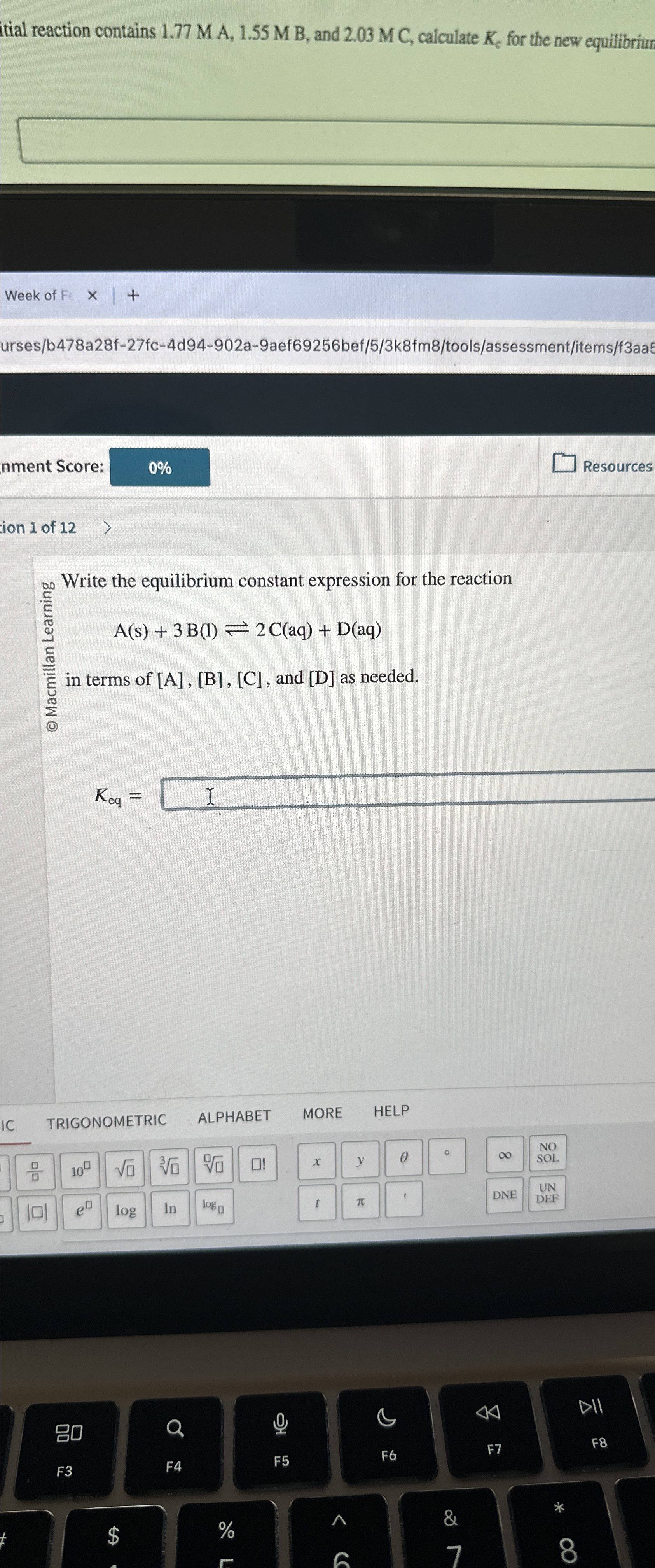 tial reaction contains 1.77MA,1.55M B, and 2.03M