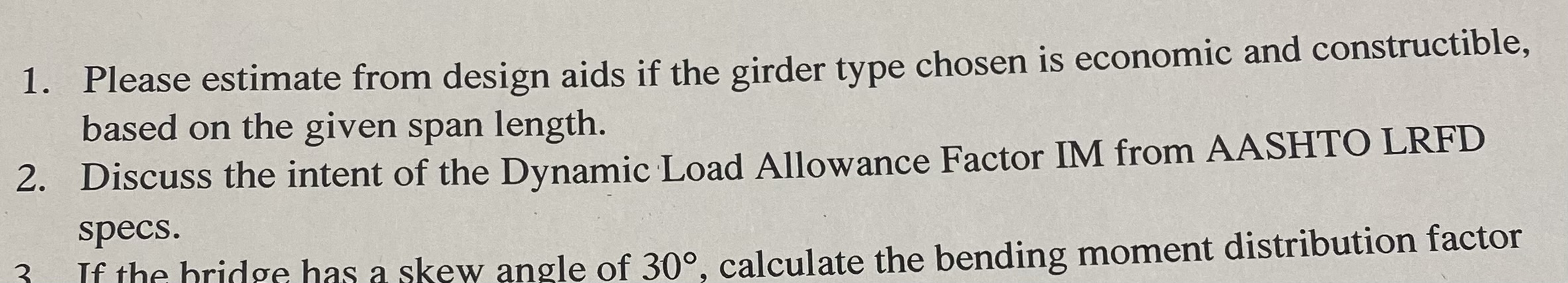 Please estimate from design aids if the girder