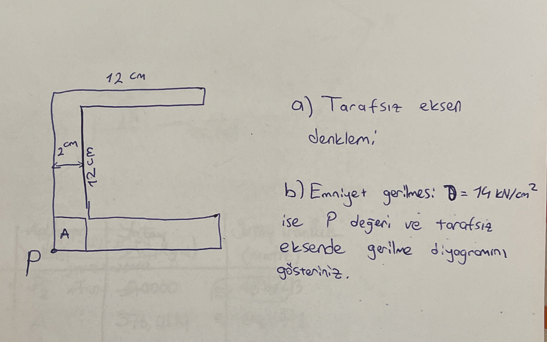 1 2 c m a ) Tarafsiz eksen denklemini g steriniz