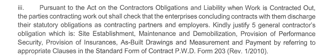 iii. Pursuant to the Act on the Contractors
