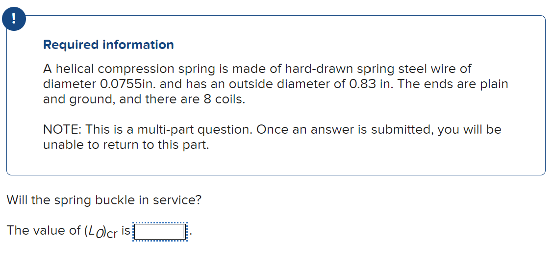 ! Required information A helical compression