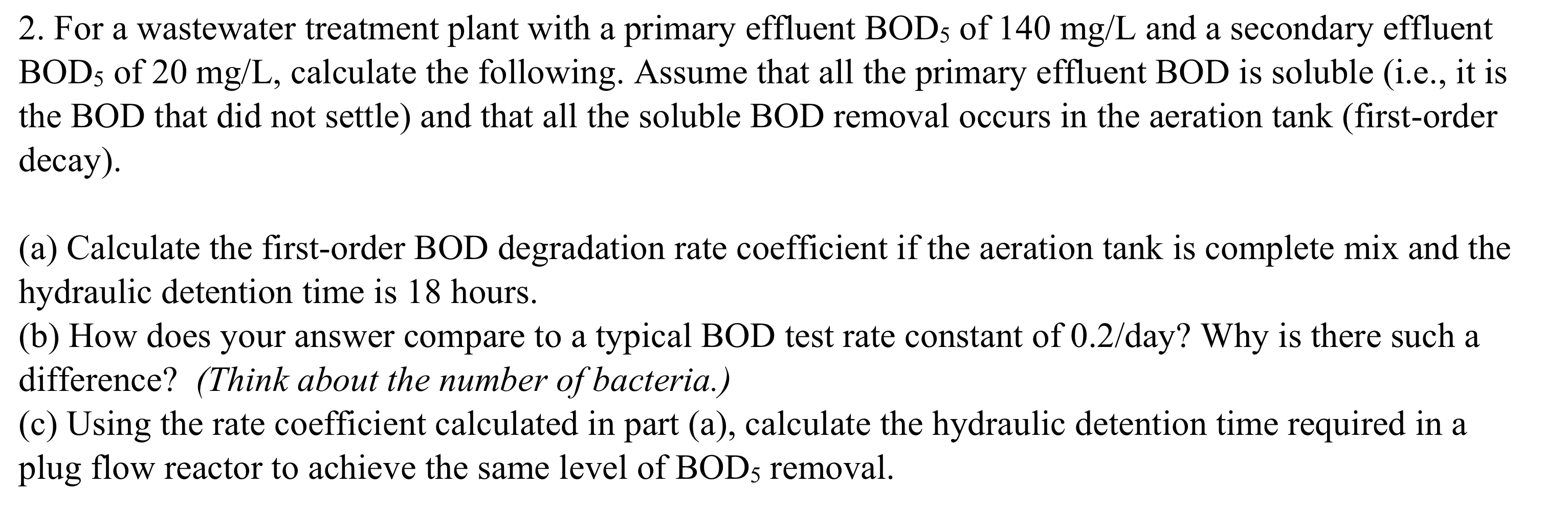 For a wastewater treatment plant with a primary