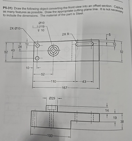 P 5 - 3 1 ) Draw the following object converting