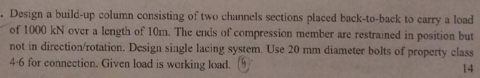 Design a build - up column consisting of two