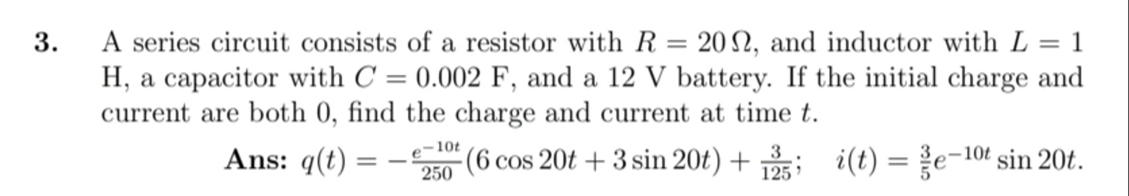 A series circuit consists of a resistor with R =