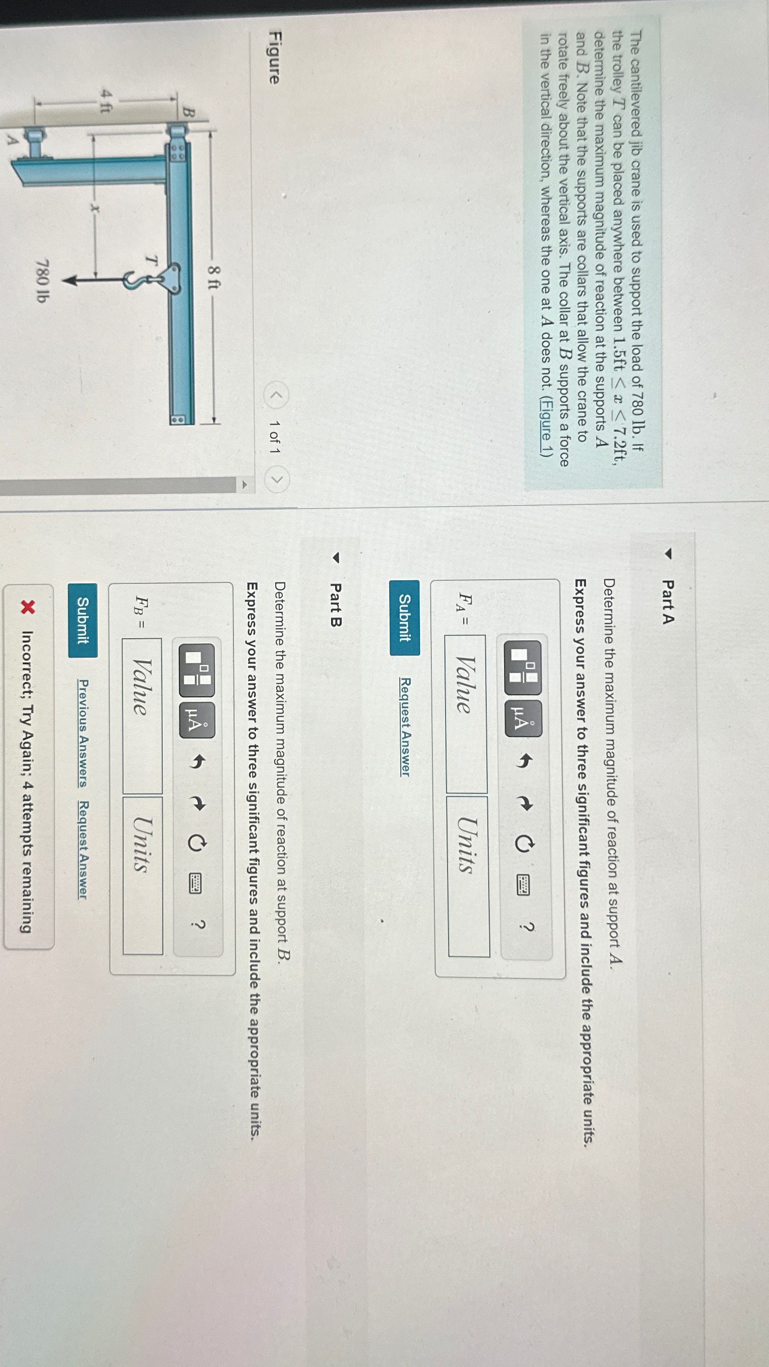 The cantilevered jib crane is used to support the