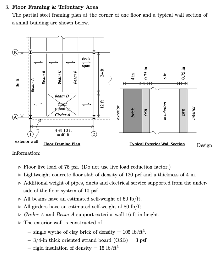 Calculate the total uniform floor dead load in