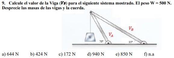 Calcule el valor de la Viga ( V B ) para el