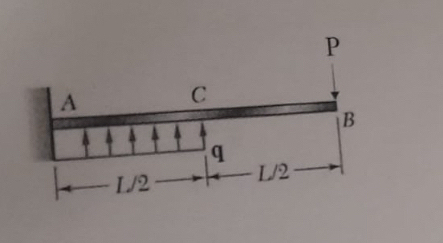The following cantilever beam is subjected to a