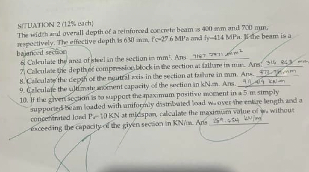 SITUATION 2 ( 1 2 % each ) The width and overall