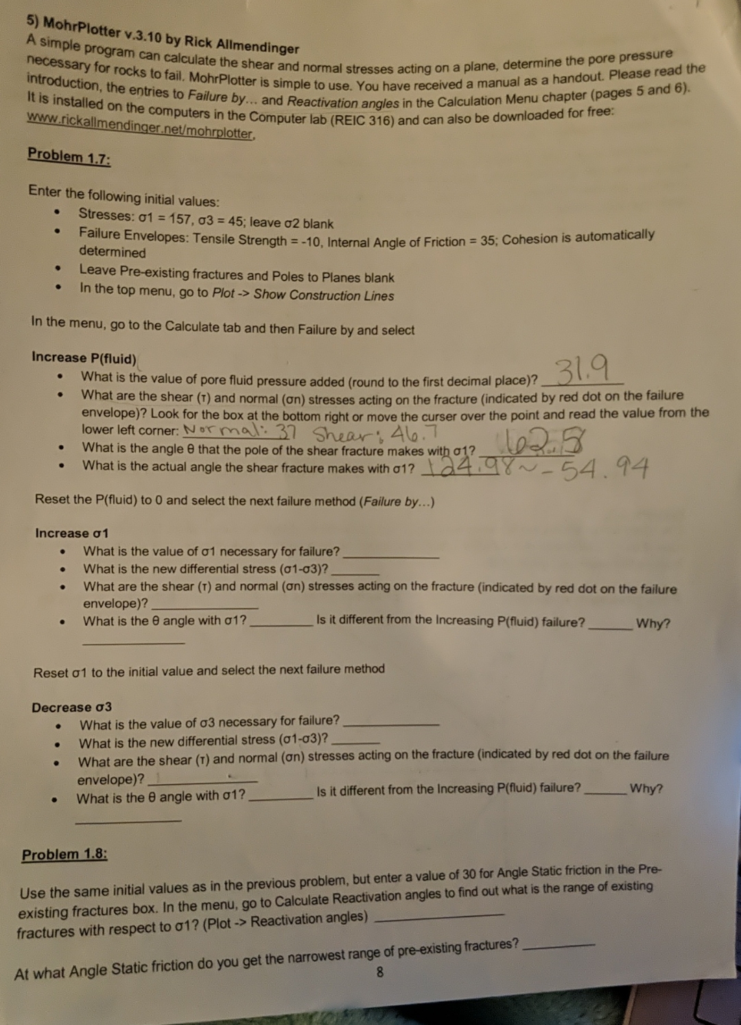 MohrPlotter v . 3 . 1 0 by Rick Allmendinger A