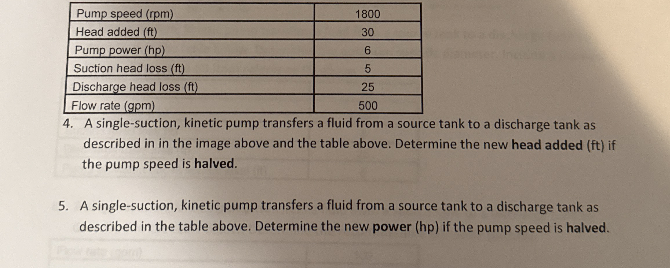\ table [ [ Pump speed ( rpm ) , 1 8 0 0 ] , [