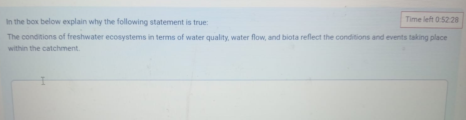 In the box below explain why the following