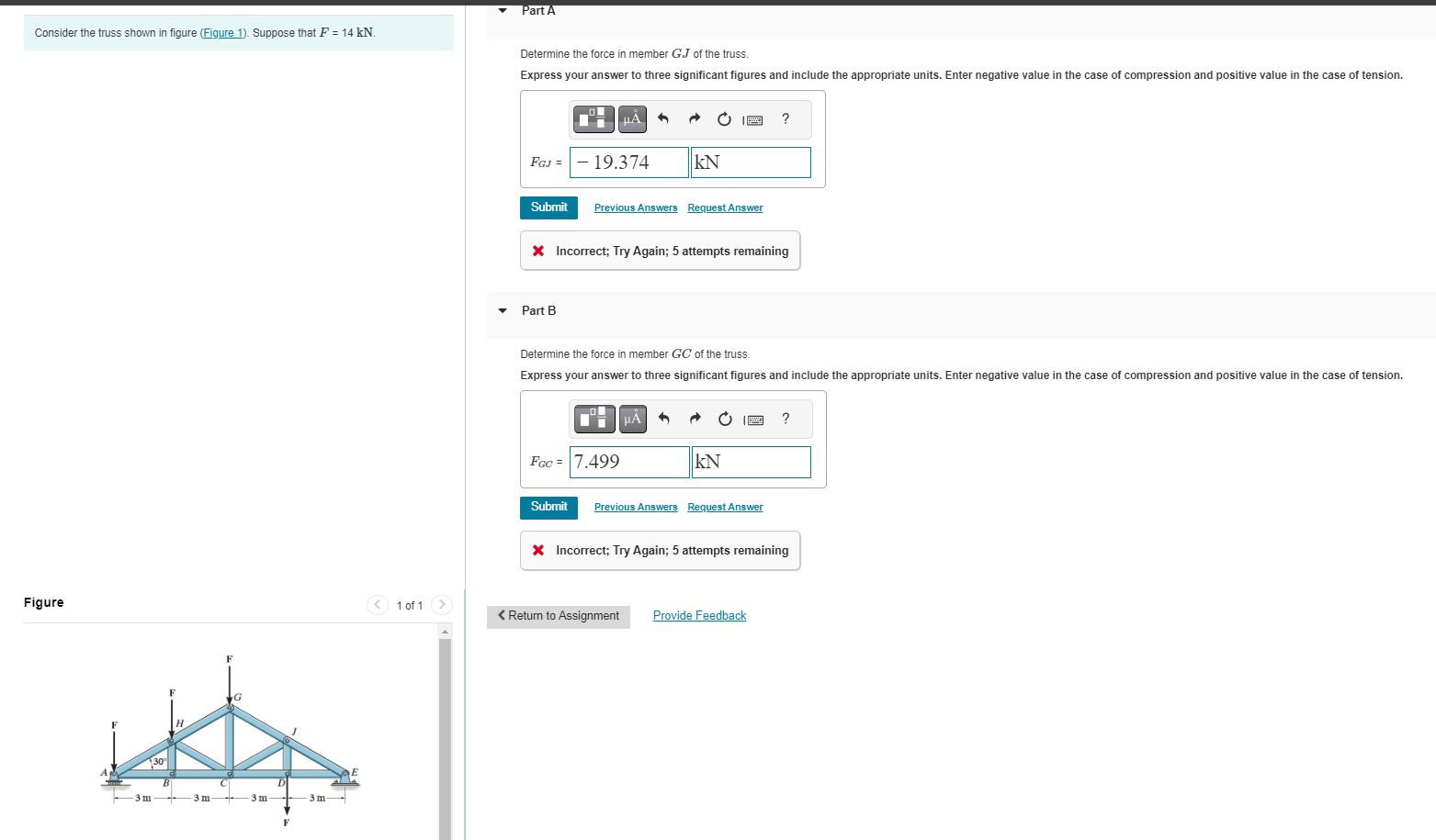 Consider the truss shown in figure ( Figure 1 ) .