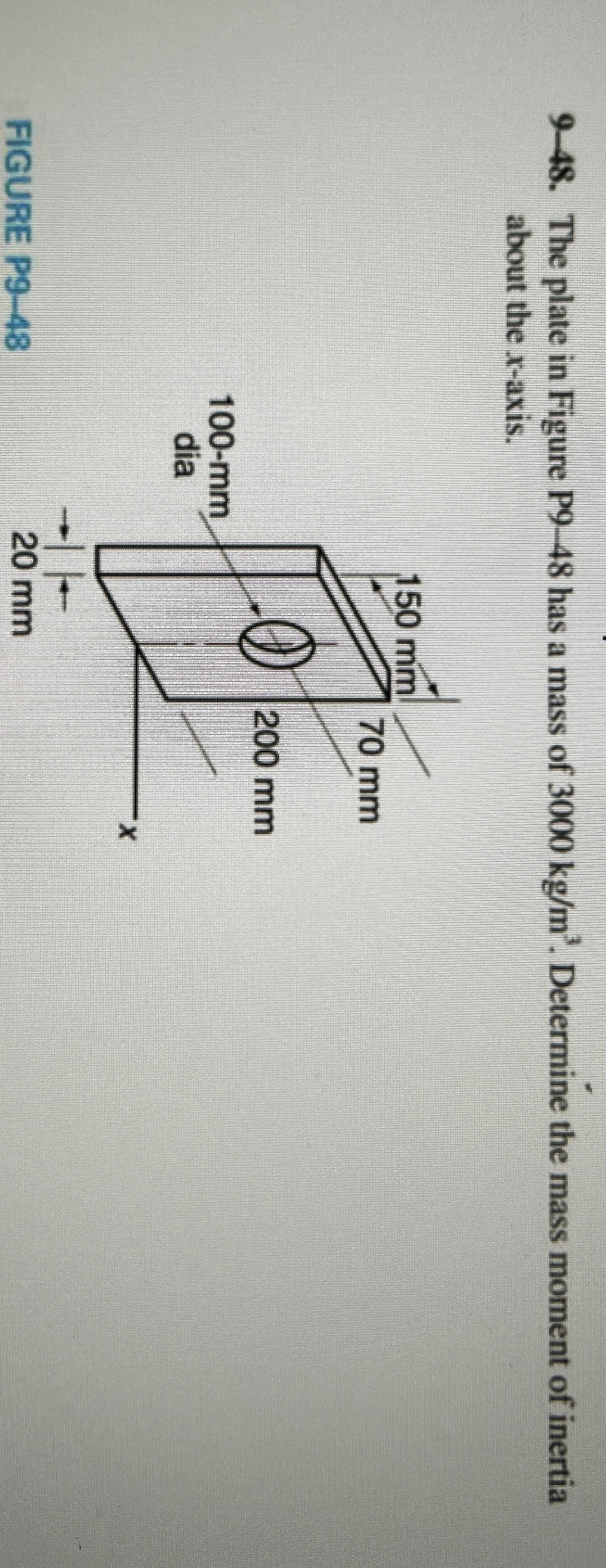 9 - 4 8 . The plate in Figure P 9 - 4 8 has a