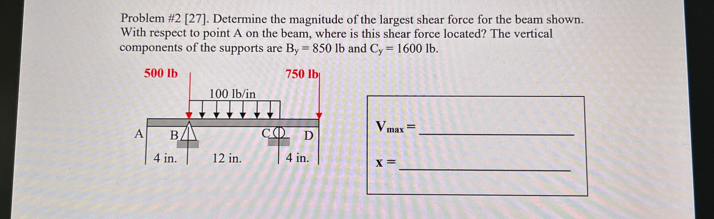 Problem # 2 [ 2 7 ] . Determine the magnitude of