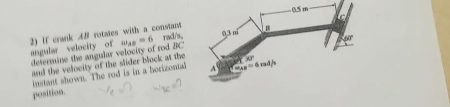 If urank AB rotates with a constant angular