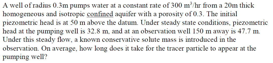 A well of radius 0 . 3 m pumps water at a