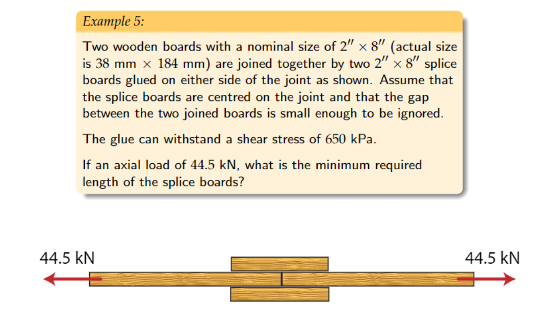 Example 5 : Two wooden boards with a nominal size