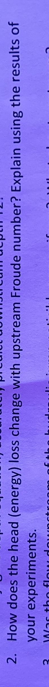 How does the head ( energy ) loss change with