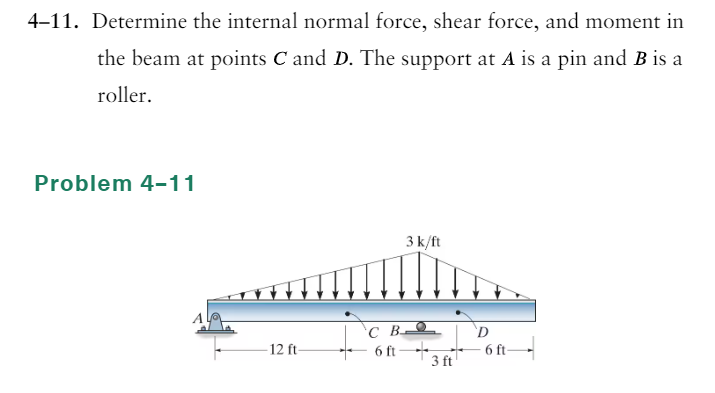 4 - 1 1 . Determine the internal normal force,