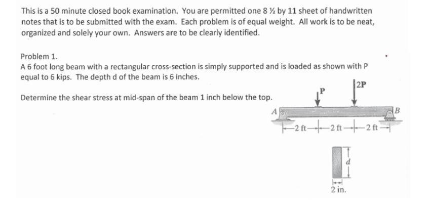 This is a 5 0 minute closed book examination. You