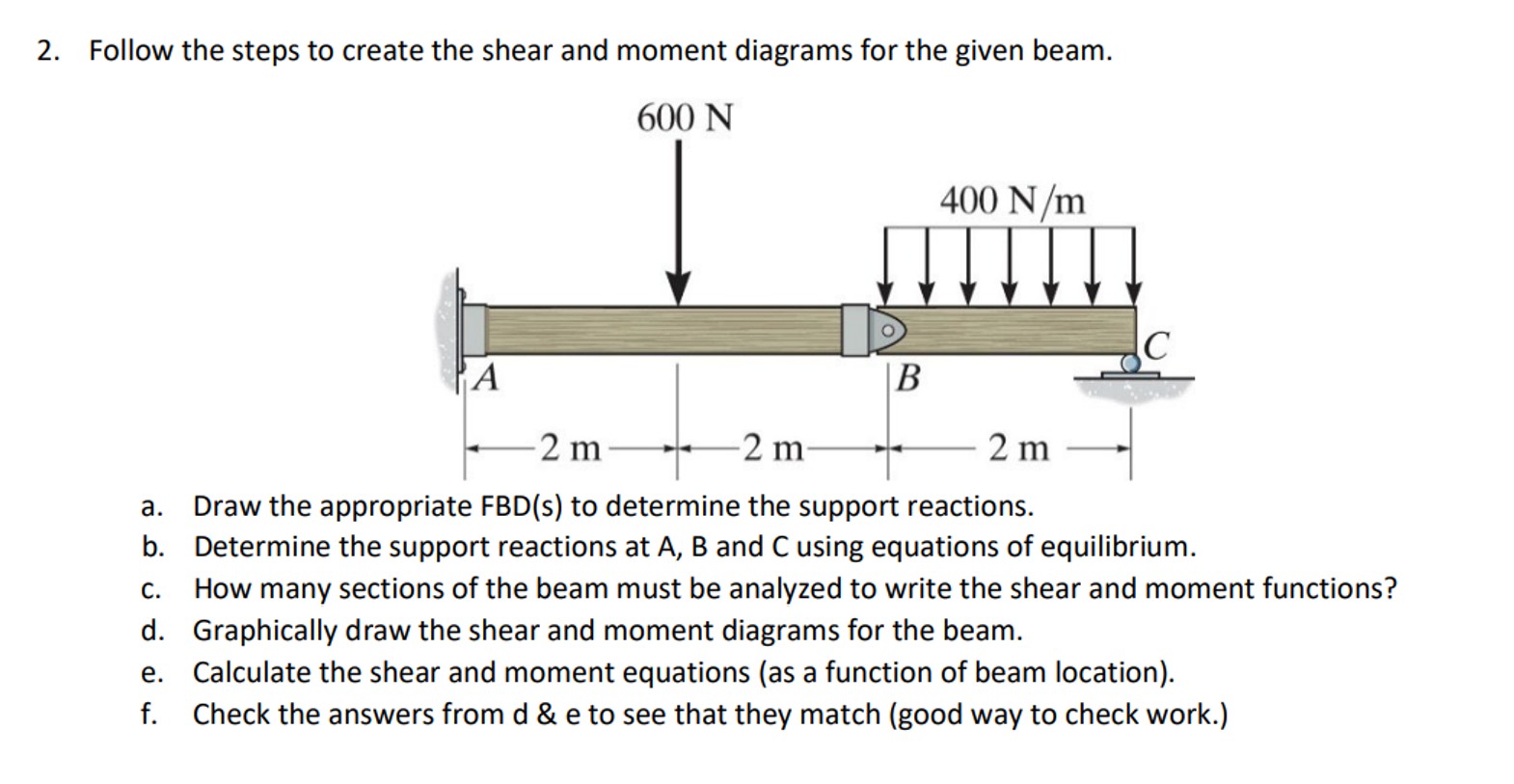 Follow the steps to create the shear and moment