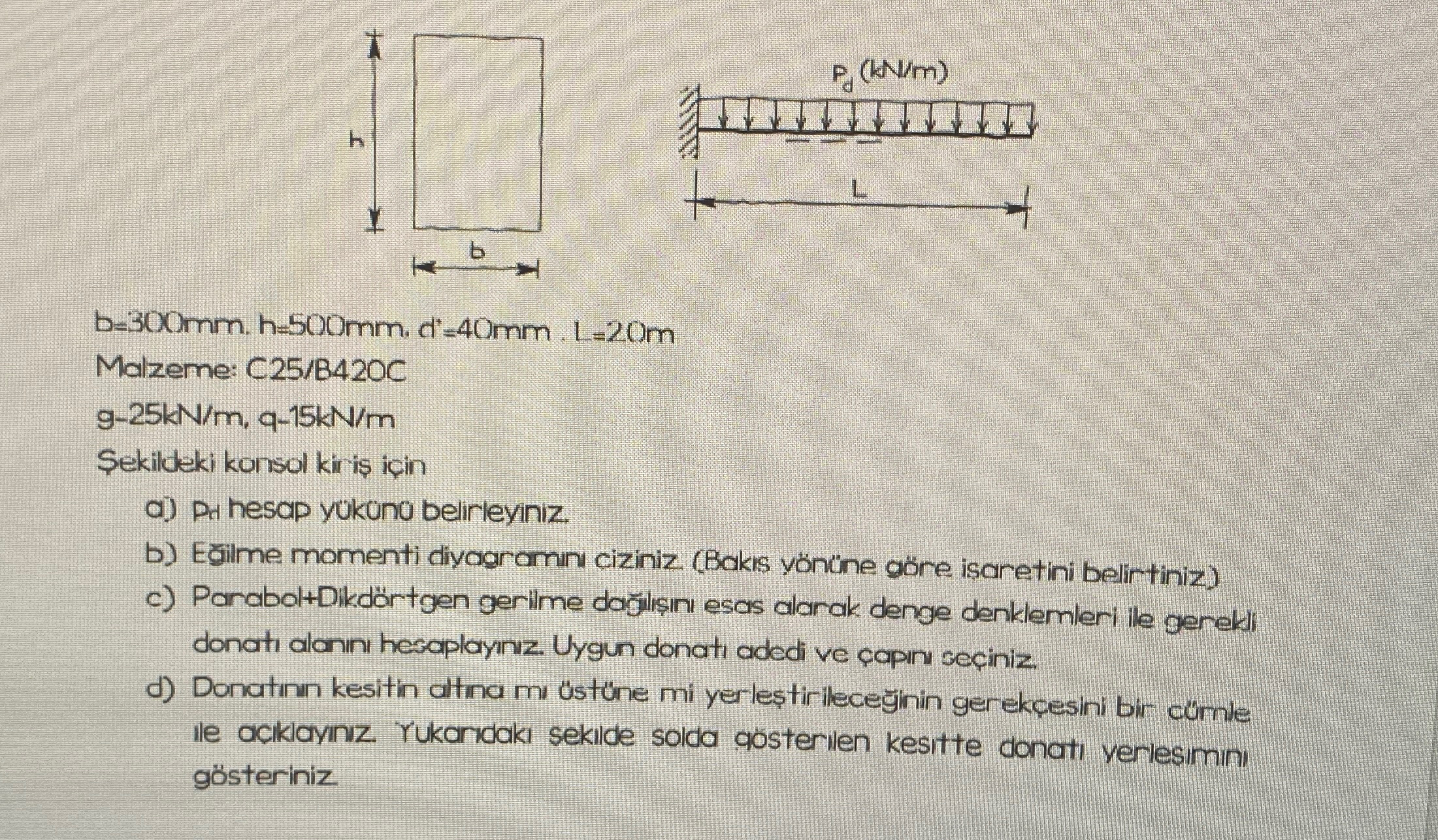 b = 3 0 0 m m . h = 5 0 0 m m , d ' = 4 0 m m . L