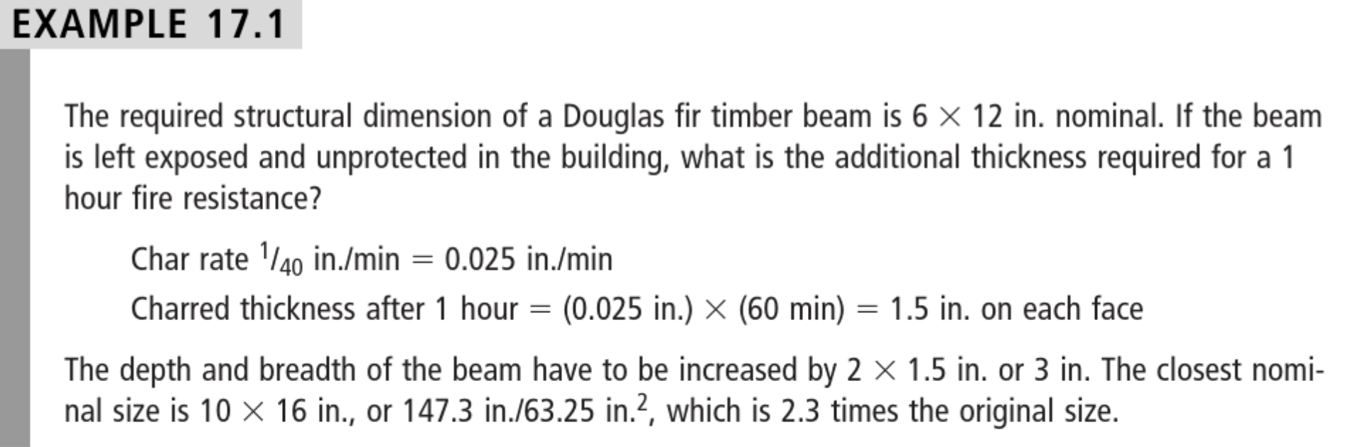 EXAMPLE 1 7 . 1 The required structural dimension