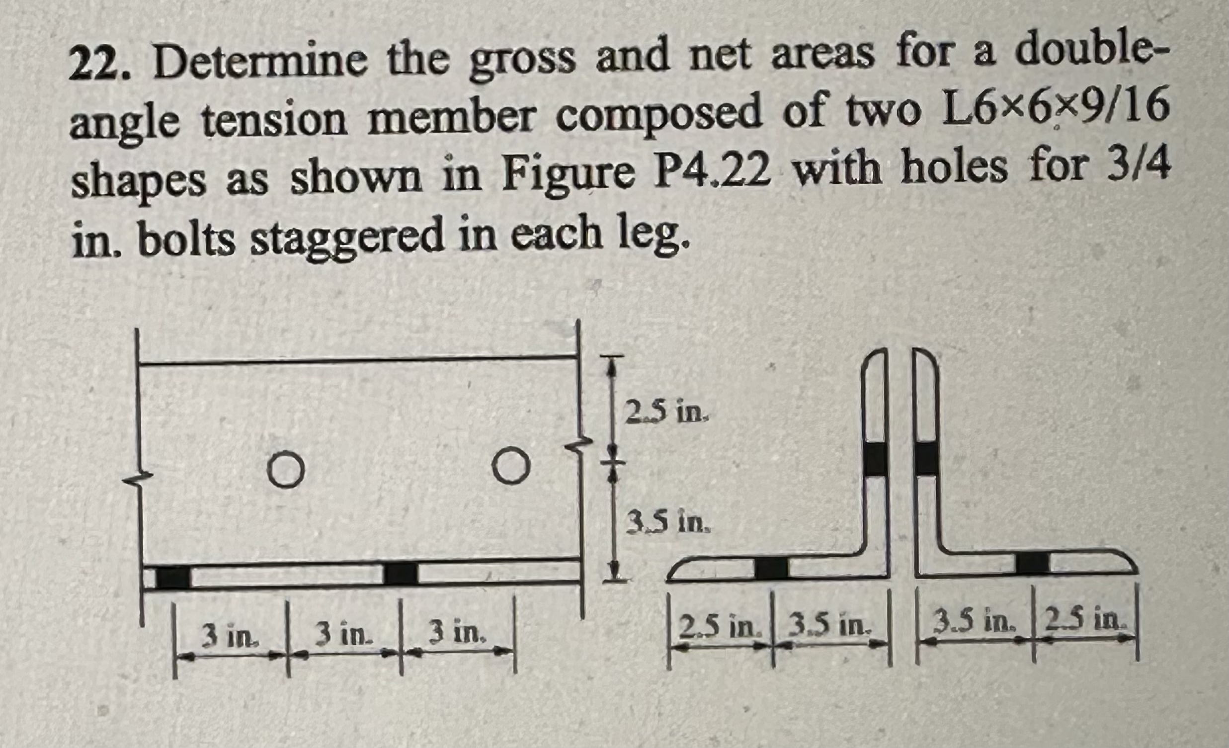 Determine the gross and net areas for a