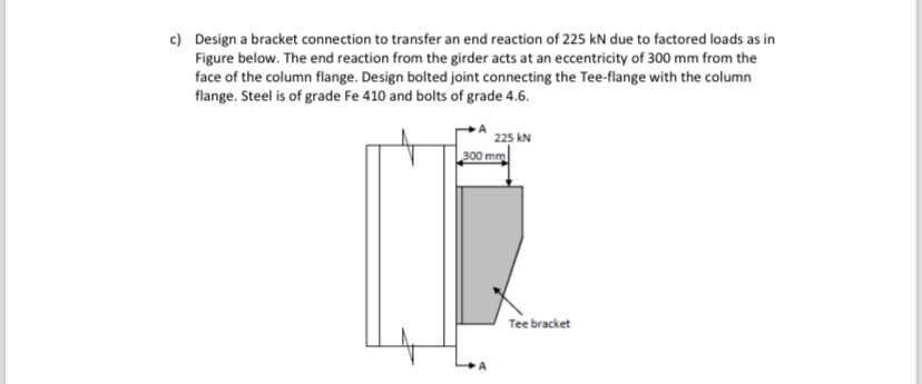 helpc ) Design a bracket connection to transfer