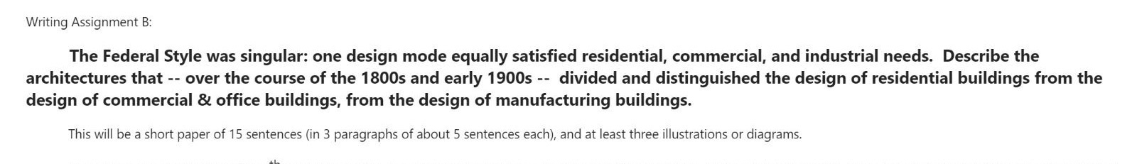 Writing Assignment B: The Federal Style was