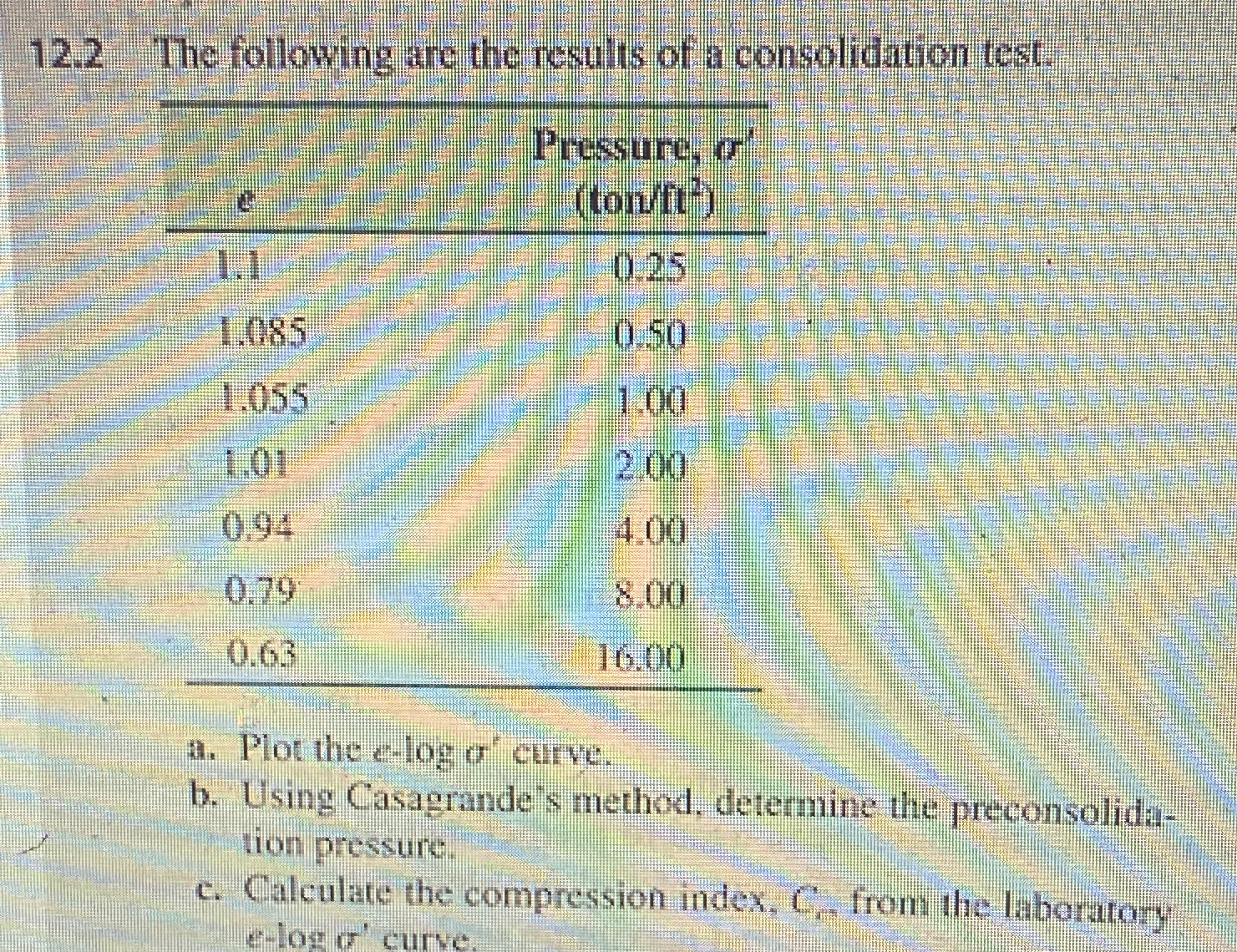 1 2 . 2 The following are the results of a
