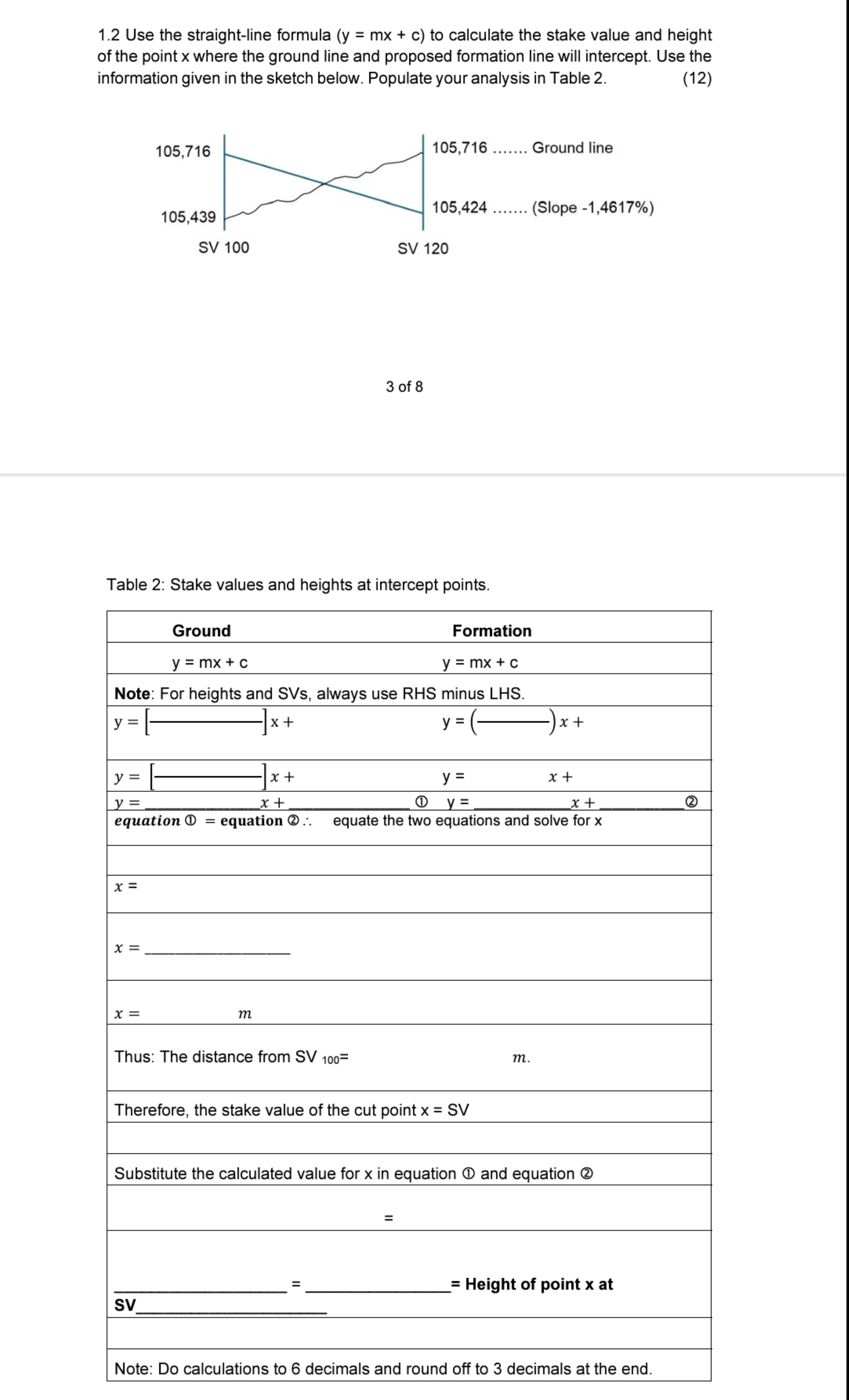1 . 2 Use the straight - line formula ( y = m x +
